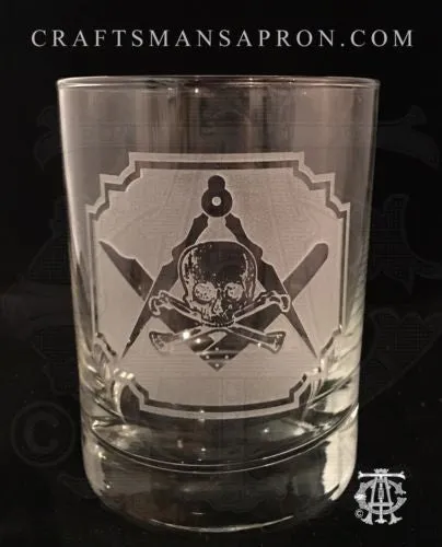 Memento Mori Masonic Rocks Glasses (Set of 4)