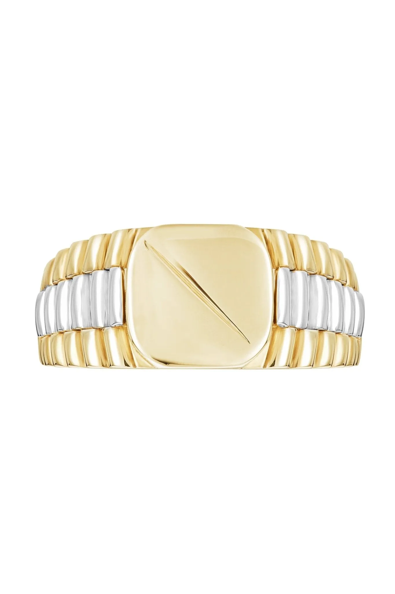 Mens 9ct Two colour Gold Signet Ring
