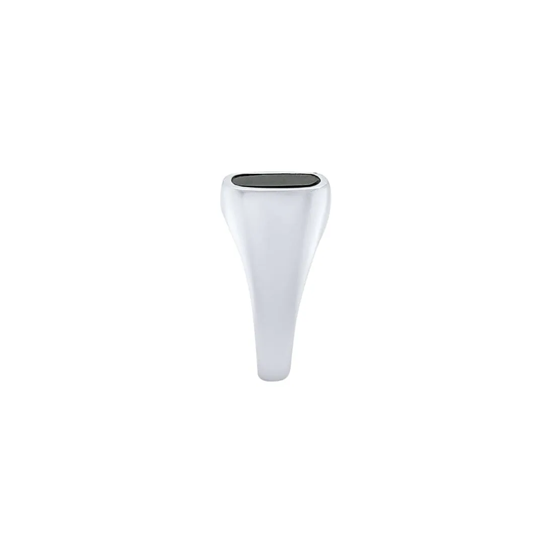 Men's Signet Ring with Black Center in Sterling Silver
