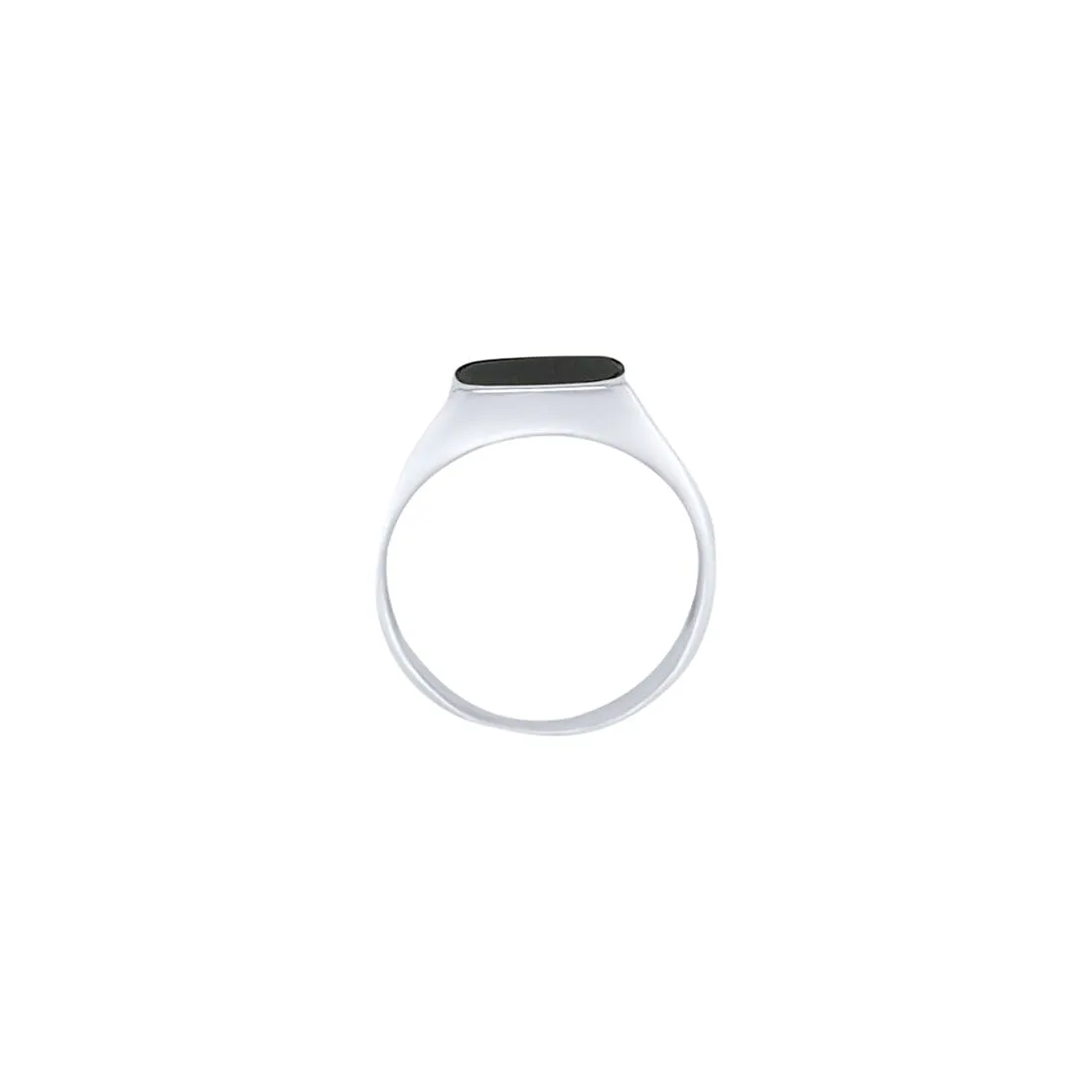 Men's Signet Ring with Black Center in Sterling Silver