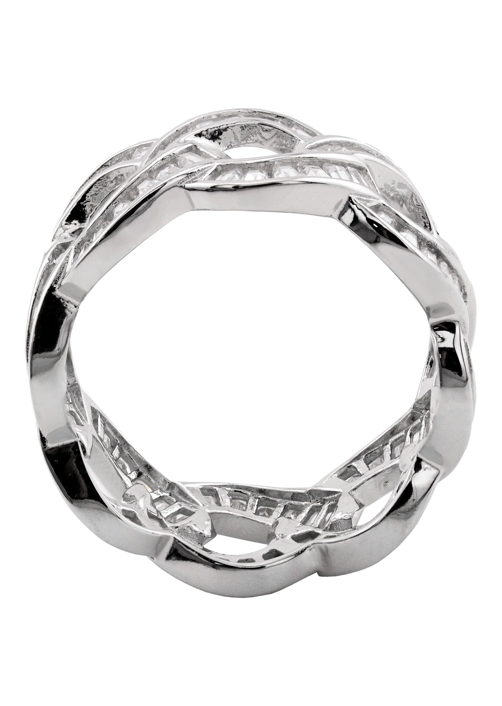 Mens Silver CZ Cuban Ring | Appx 5.5 Grams
