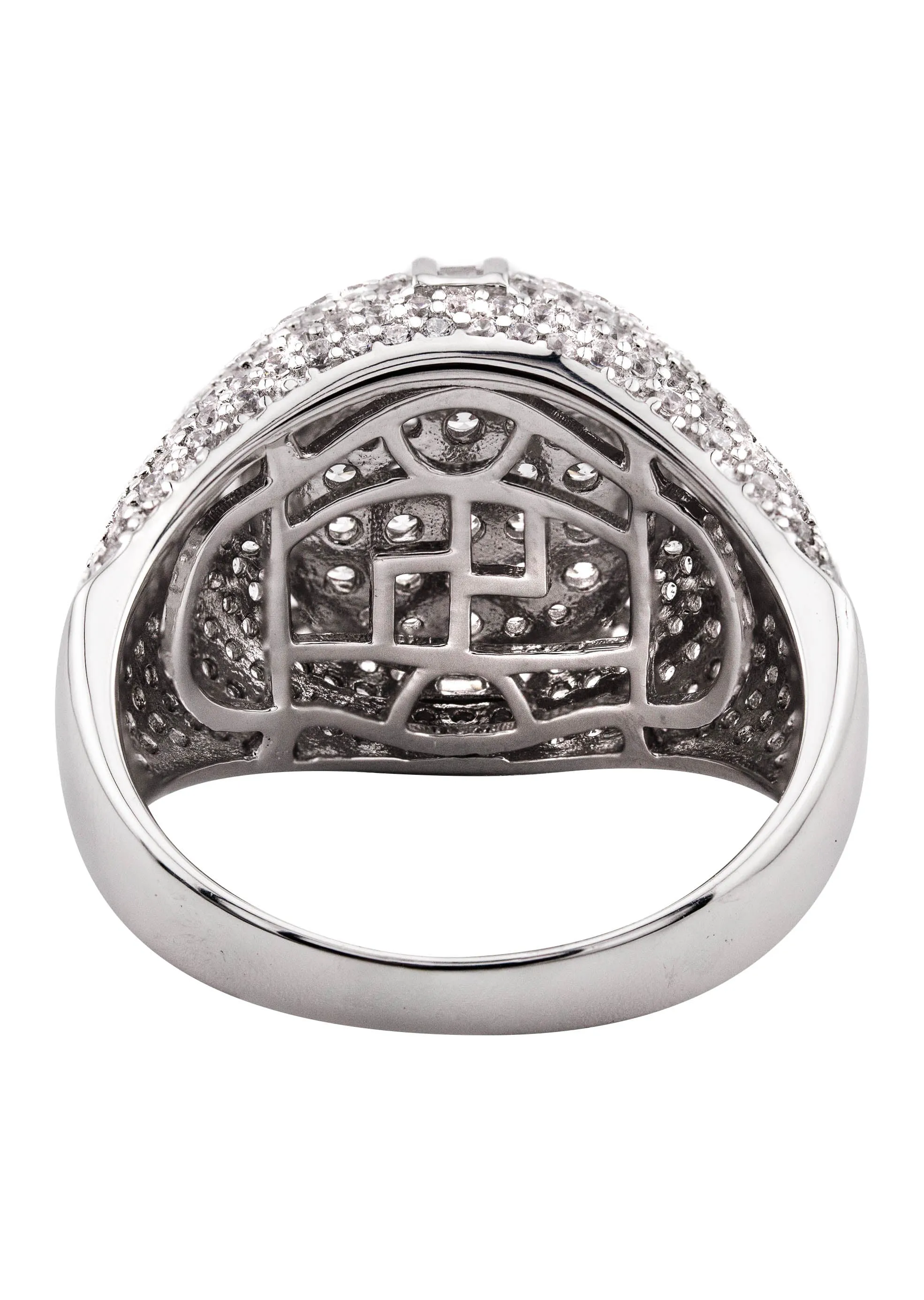 Mens Silver CZ Signet Ring | Appx 8.3 Grams