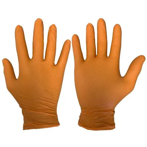 Mercator Ideall Grip Multi Use Orange Nitrile Gloves