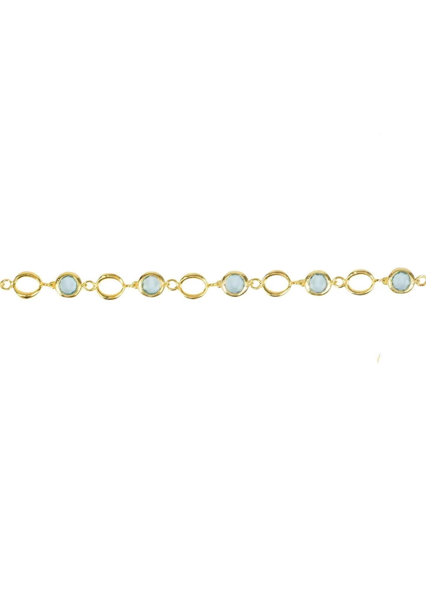Milan Link Gemstone Bracelet Gold Blue Topaz
