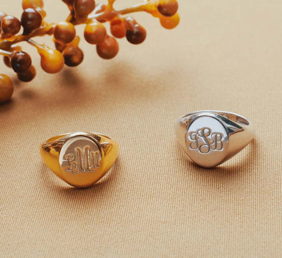 Monogram Signet Initial Ring