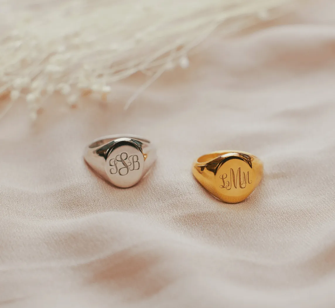 Monogram Signet Initial Ring