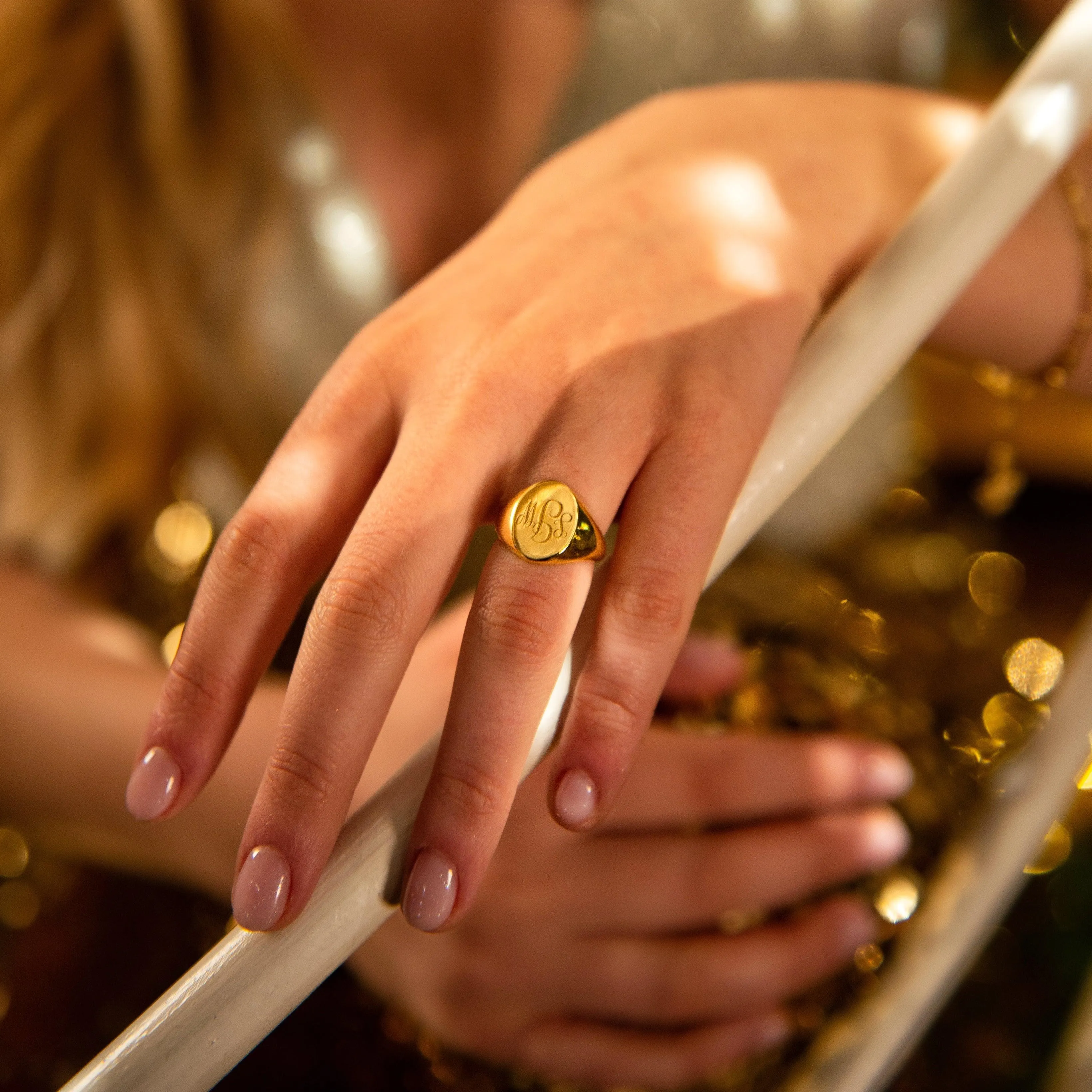 Monogram Signet Initial Ring