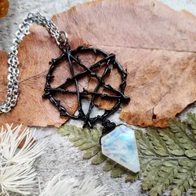 Moonstone pentacle necklace