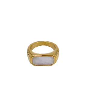 Mother of Pearl Signet Ring