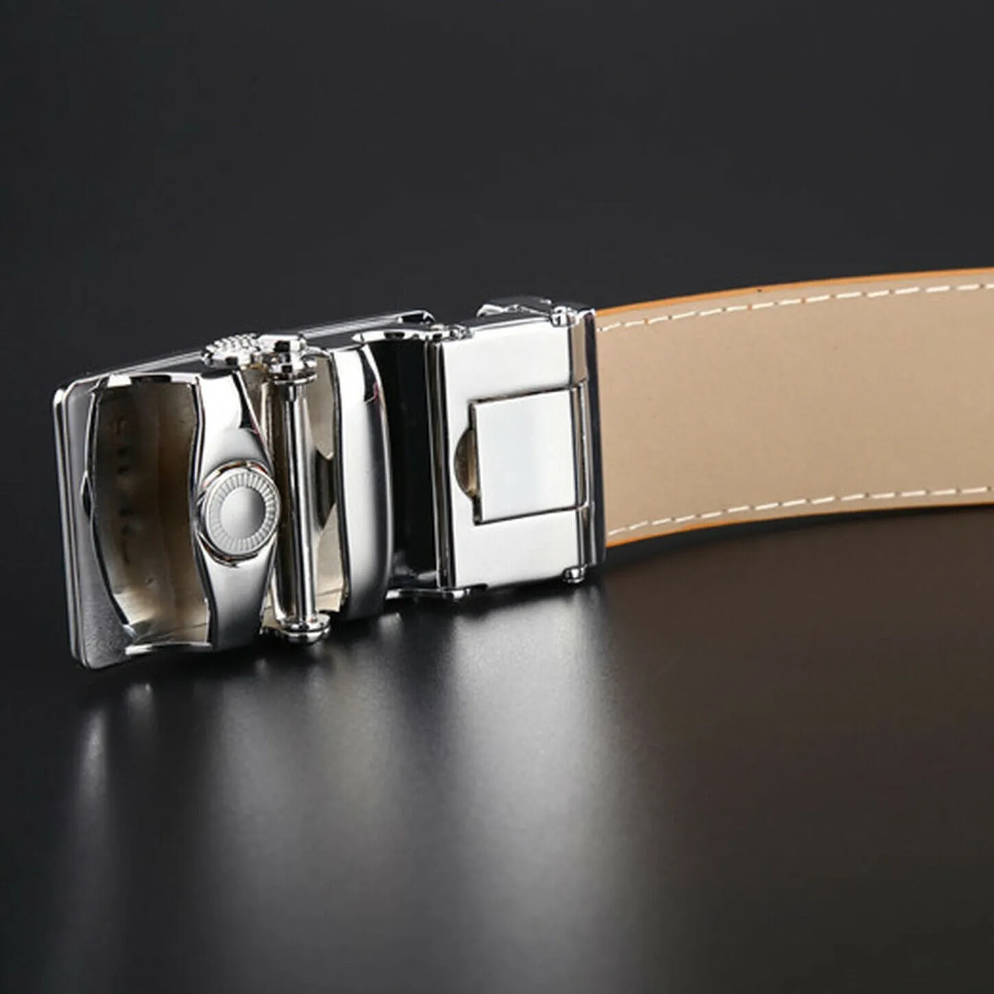 MROYALE™ Faux Snake Skin Embossed Leather Ratchet Belt | Men's Snake Automatic Buckle
