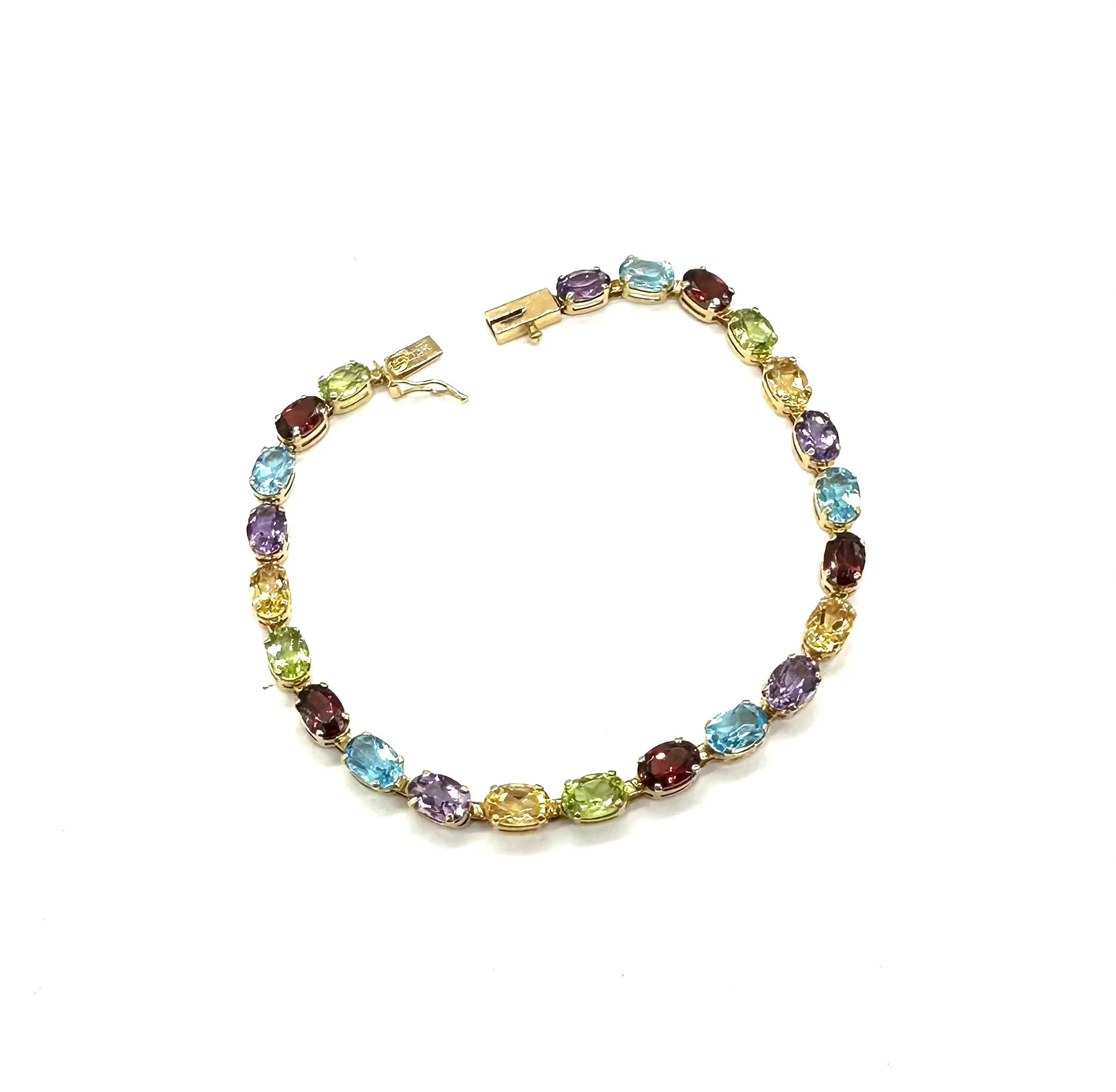 Multi-Color Oval Stone Bracelet