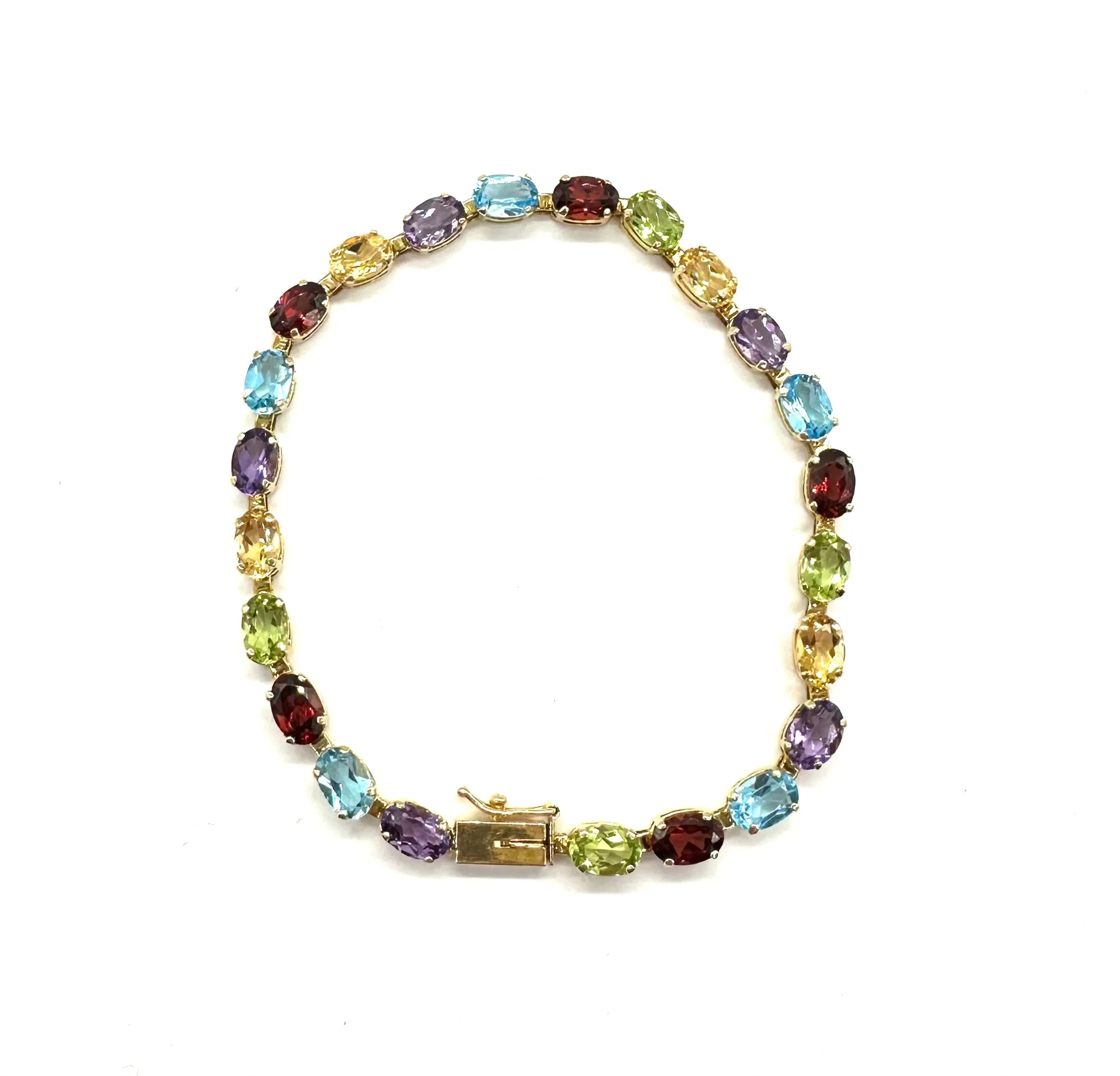 Multi-Color Oval Stone Bracelet