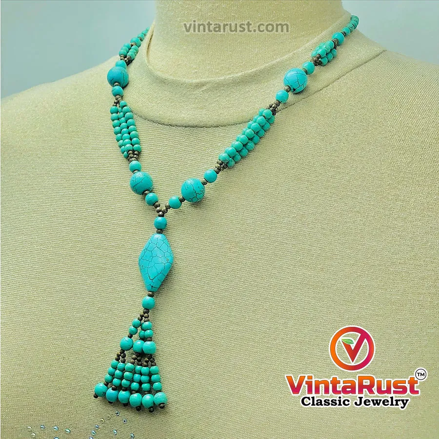 Multilayers Beaded Turquoise Necklace