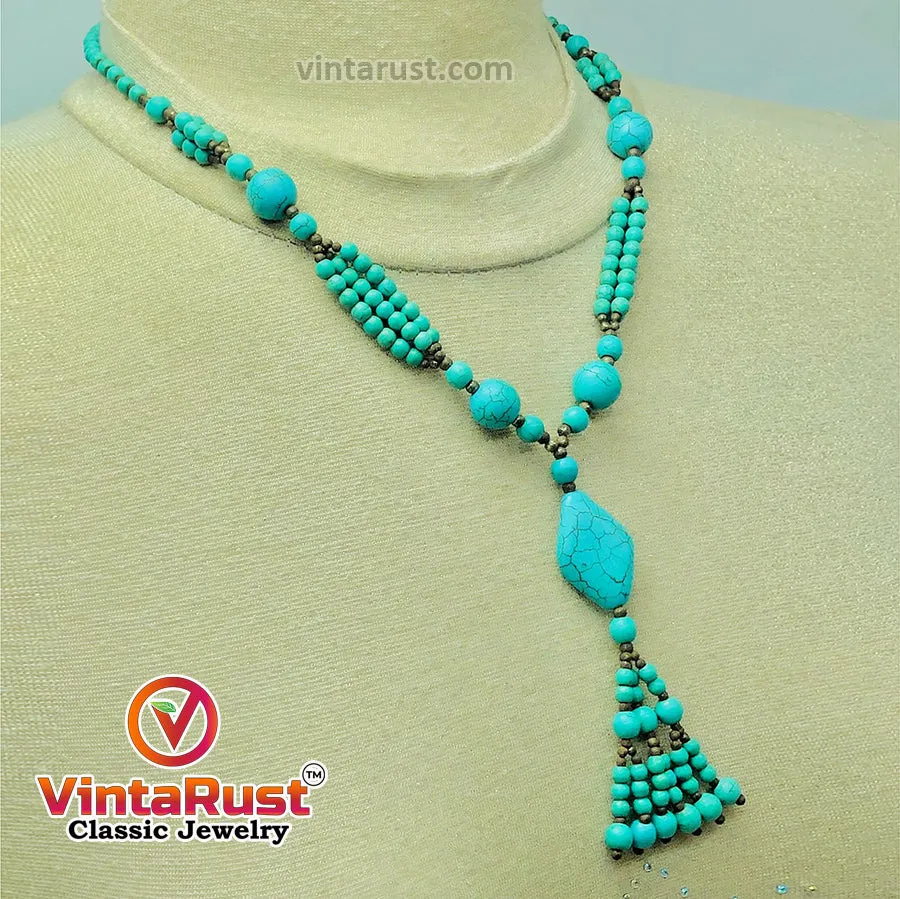 Multilayers Beaded Turquoise Necklace