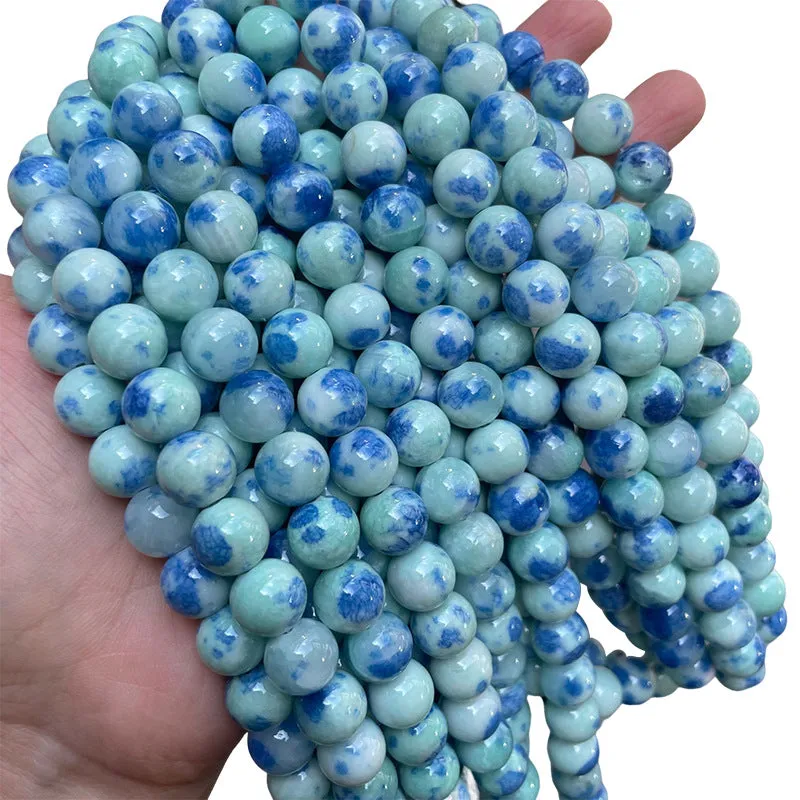 Natural Beige Topaz Beads DIY Round Bead Bracelet