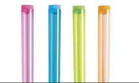 Neon Plastic Test Tube Shot Glasses. with Caps - 12 count