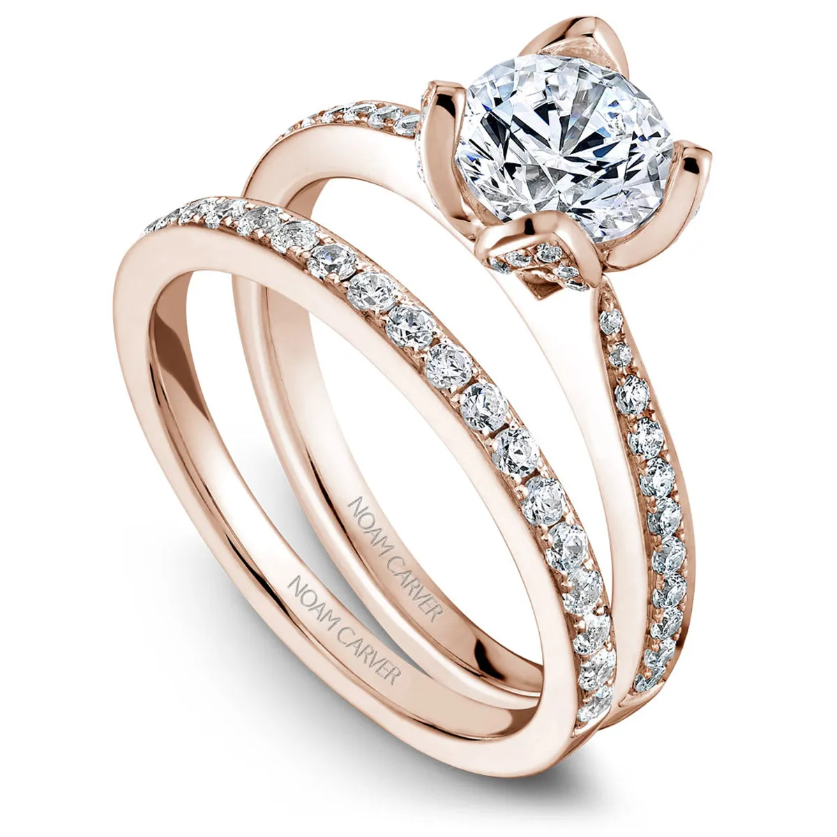 Noam Carver Diamond Wedding Band in Rose Gold