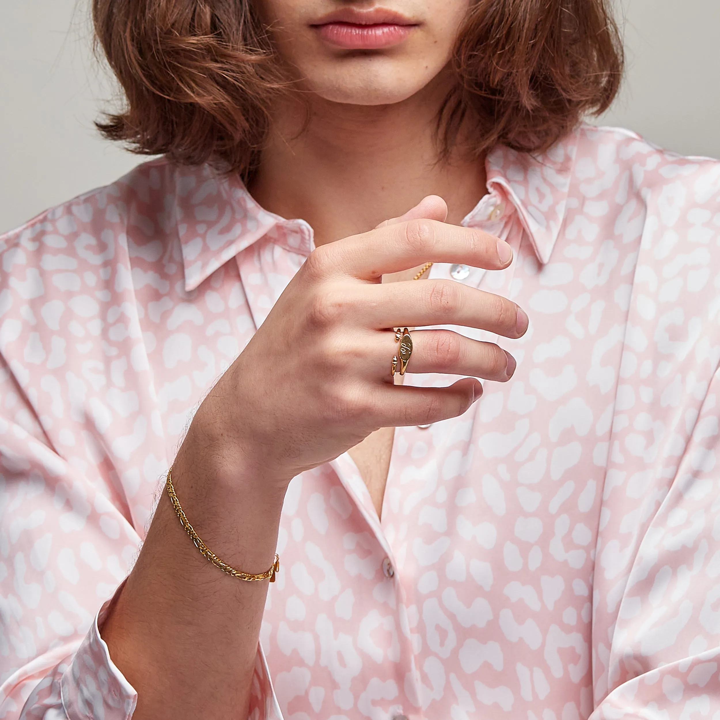 Norman Signet Ring Stack in Gold