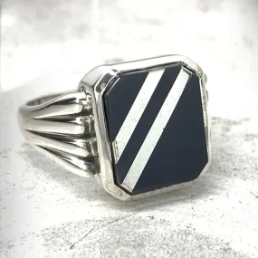 Onyx Silver Men's Signet Ring