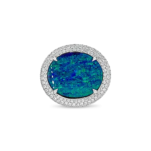 Opal & Diamond Ring
