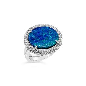 Opal & Diamond Ring