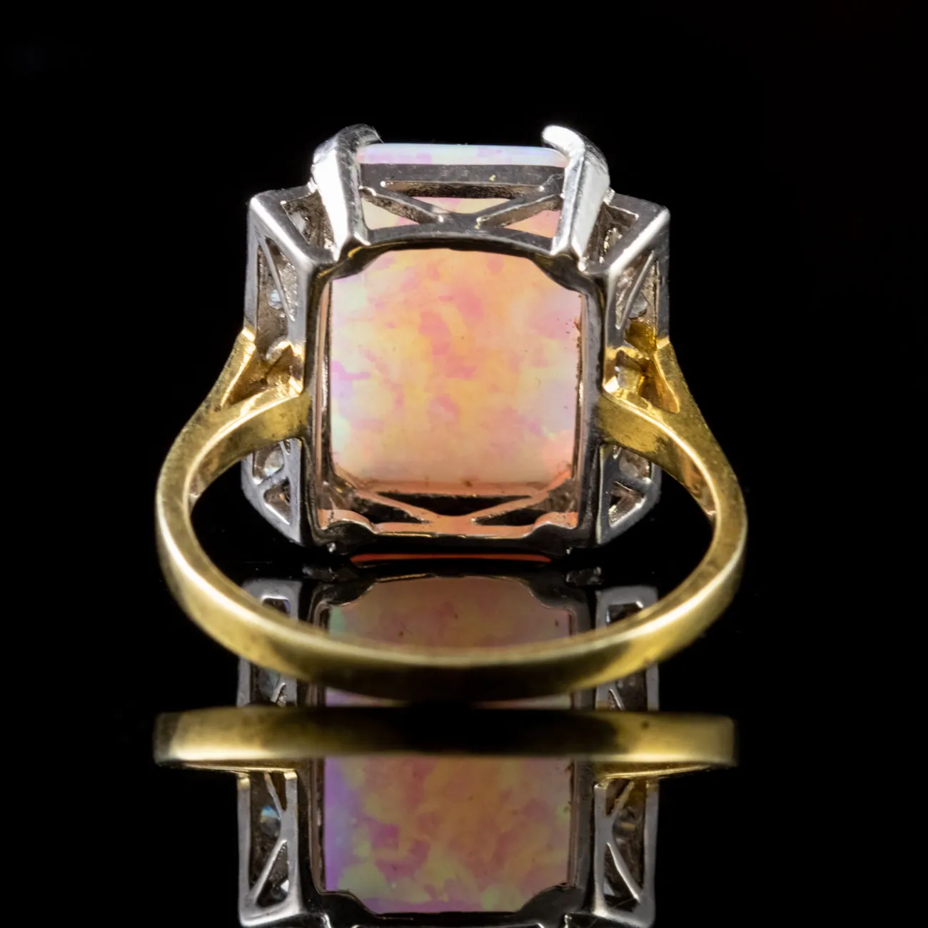 Opal Paste Ring 18Ct Yellow Gold Silver