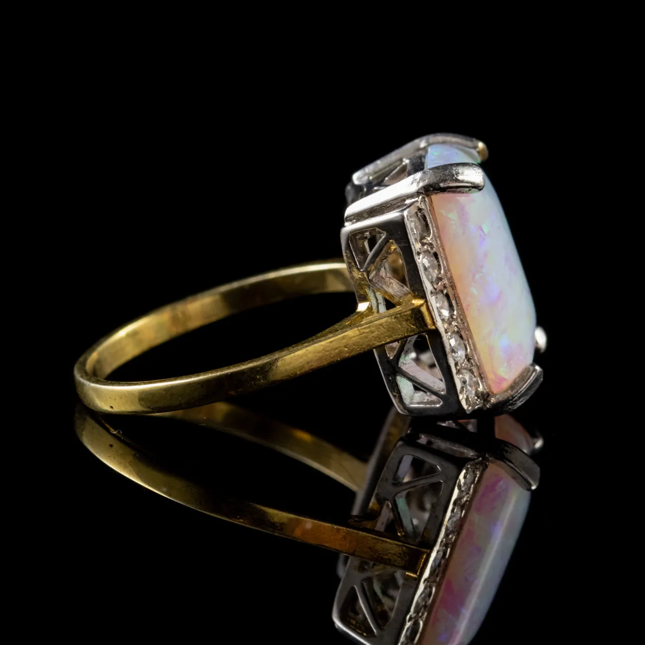 Opal Paste Ring 18Ct Yellow Gold Silver