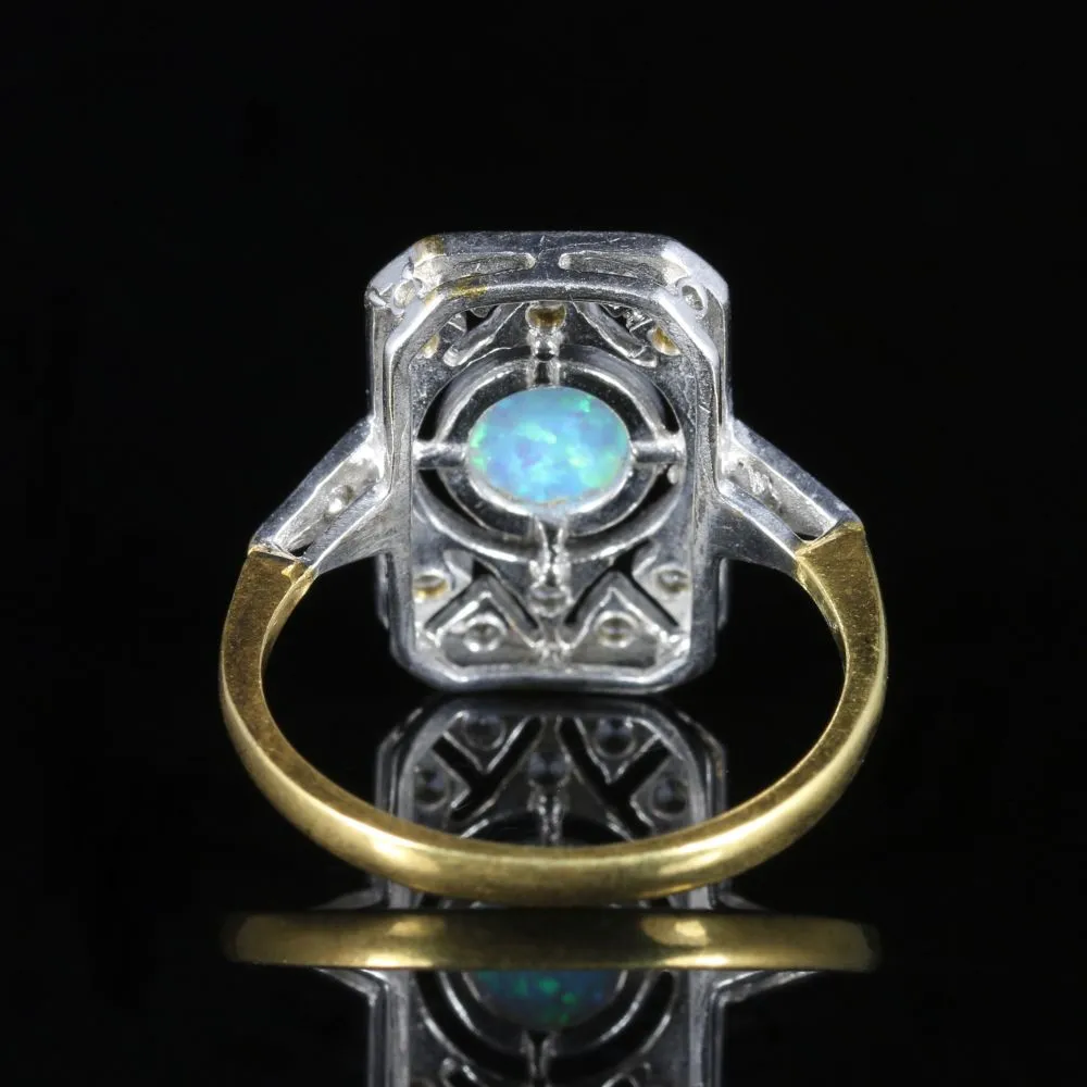 Opal Paste Stone Ring 18Ct Gold On Silver