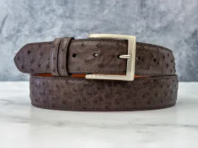 Ostrich Quill Belt: Dark Brown