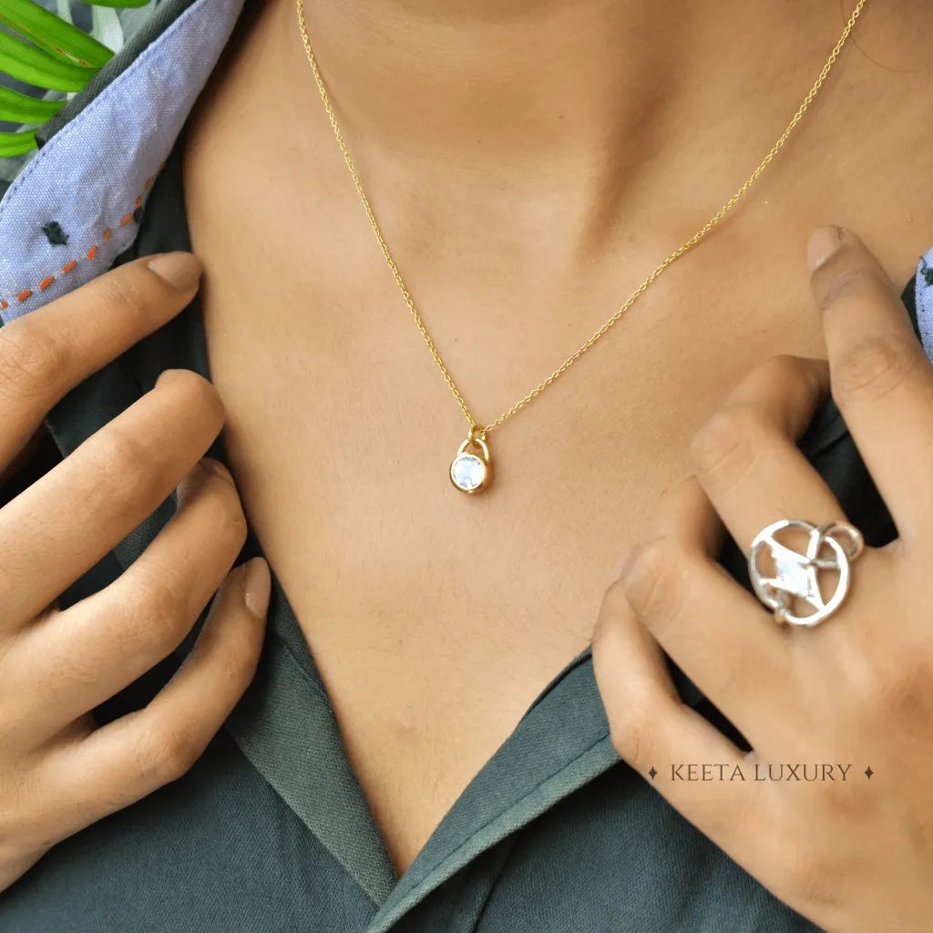 Padlock - Moonstone Necklace