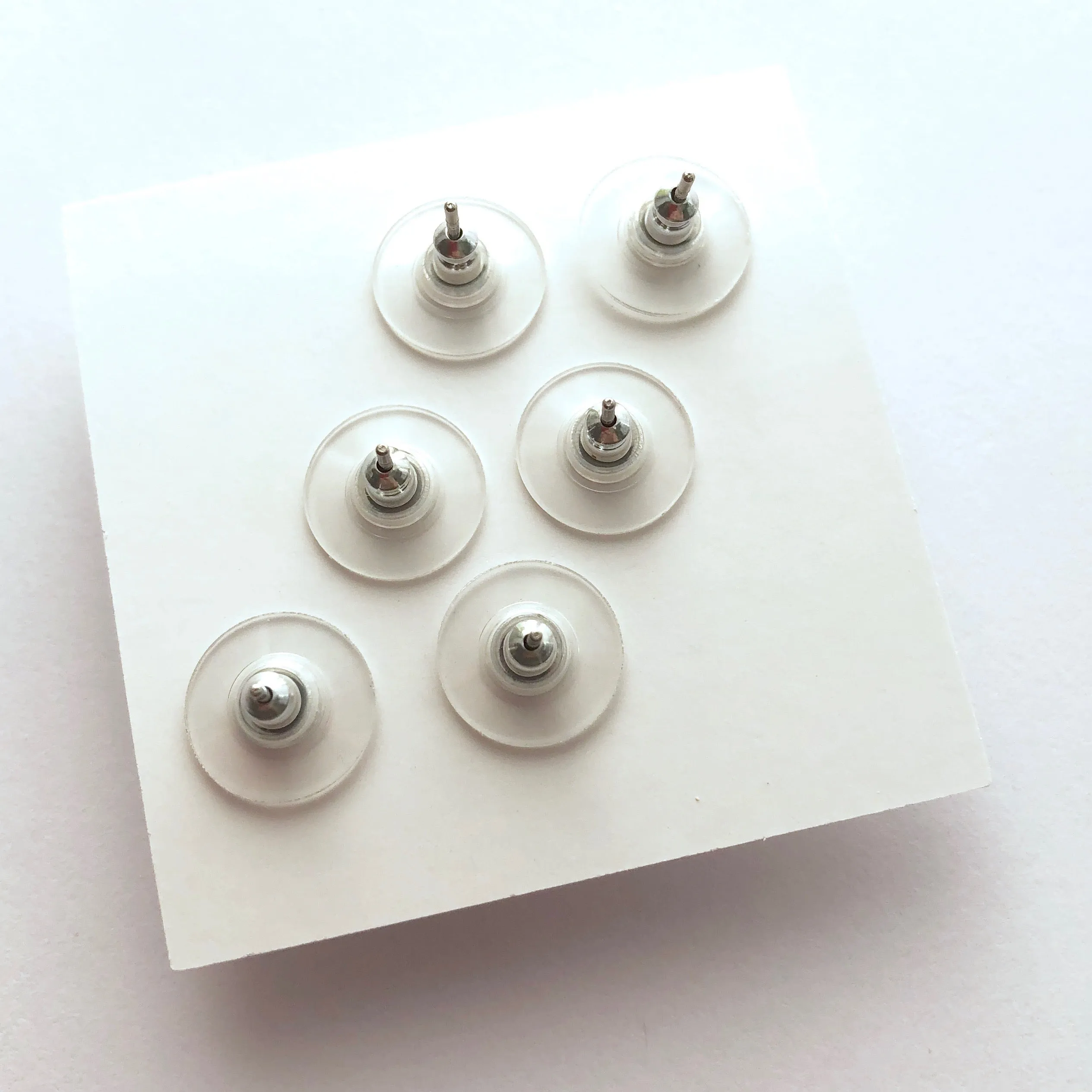 Pastel Tones Stud Earring Set | 8mm Vintage Lucite Triple Studs Set