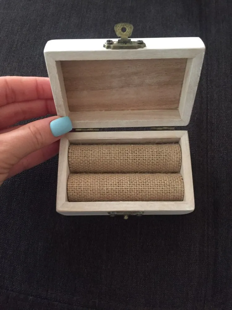 Personalized Wood Wedding Ring Box-Ring Bearer Box with Bow Detail