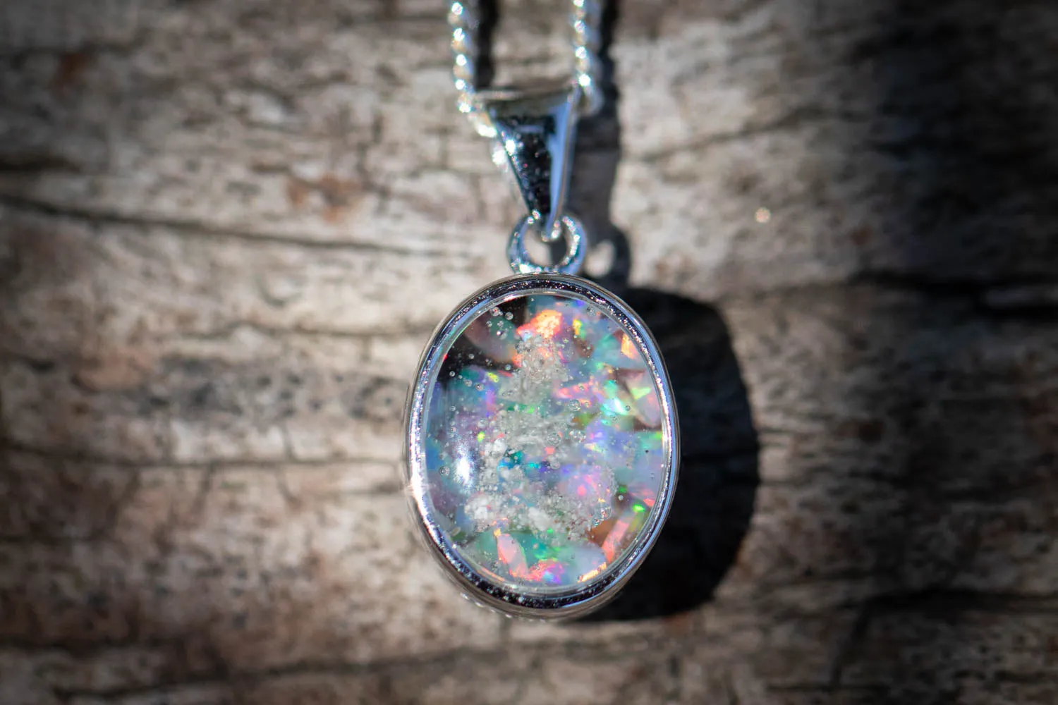 Petite Oval Pendant with Cremation Ash