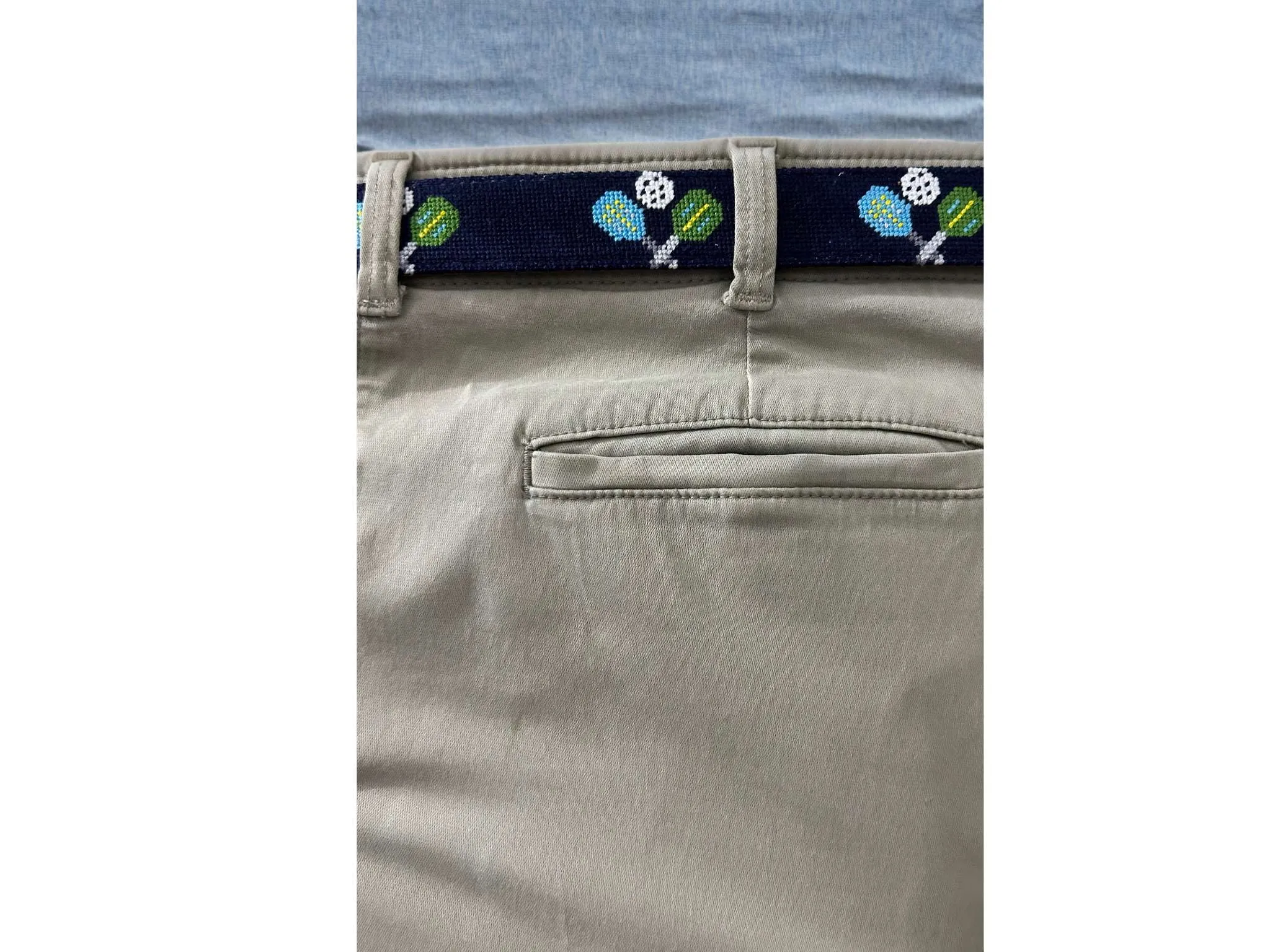 Pickleball Needlepoint Belt