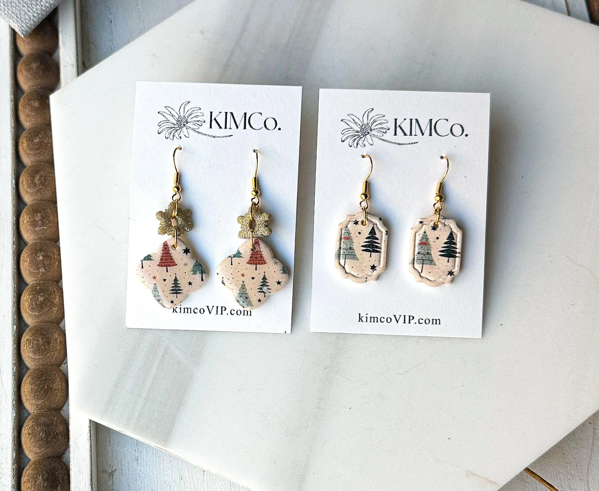 Polymer Clay Earrings - Christmas Trees