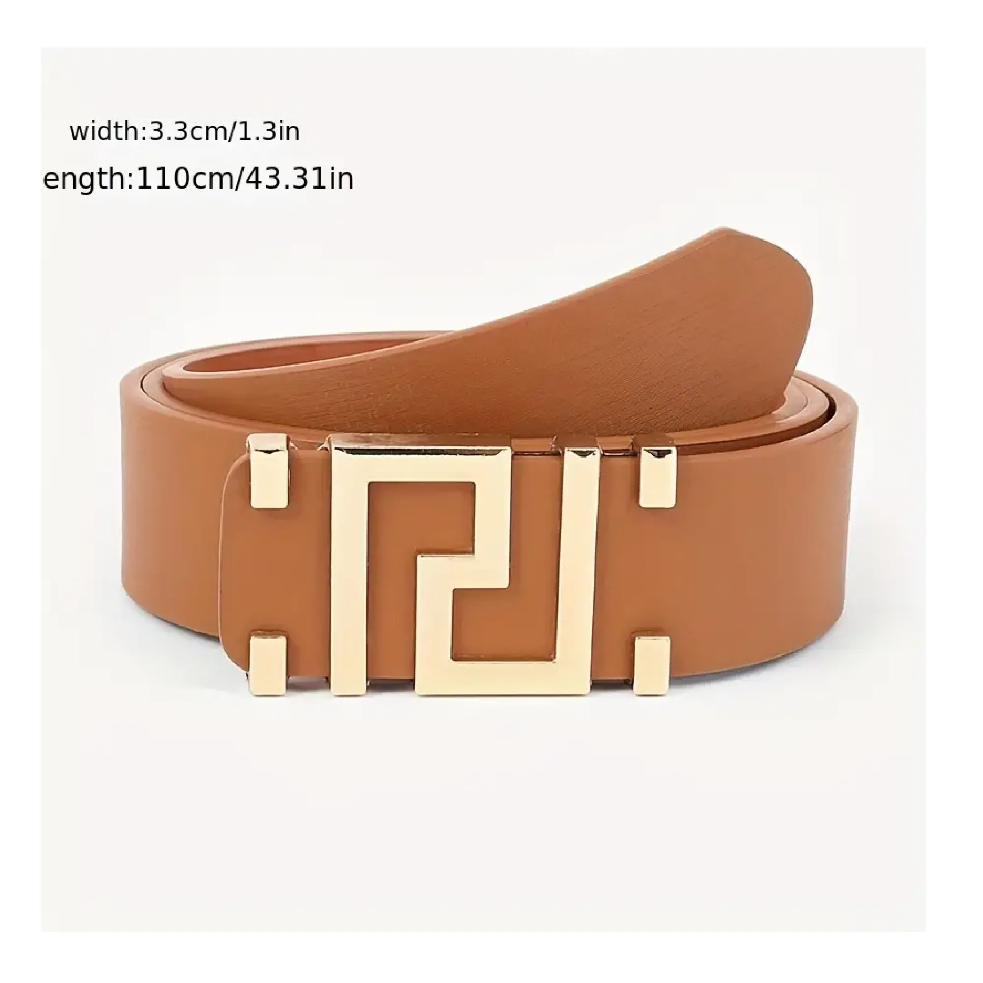 PU Leather Belt Men's Golden Letter Fashion Men's And Women's Clothing All-match Jeans Belt For Students , Ideal choice for Gifts