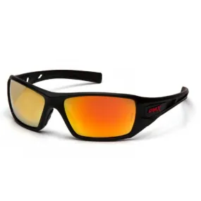 Pyramex Velar SBRF10445D Safety Glasses Ice Orange Mirror Lens Black and Red Frame, One Size, 1 Each