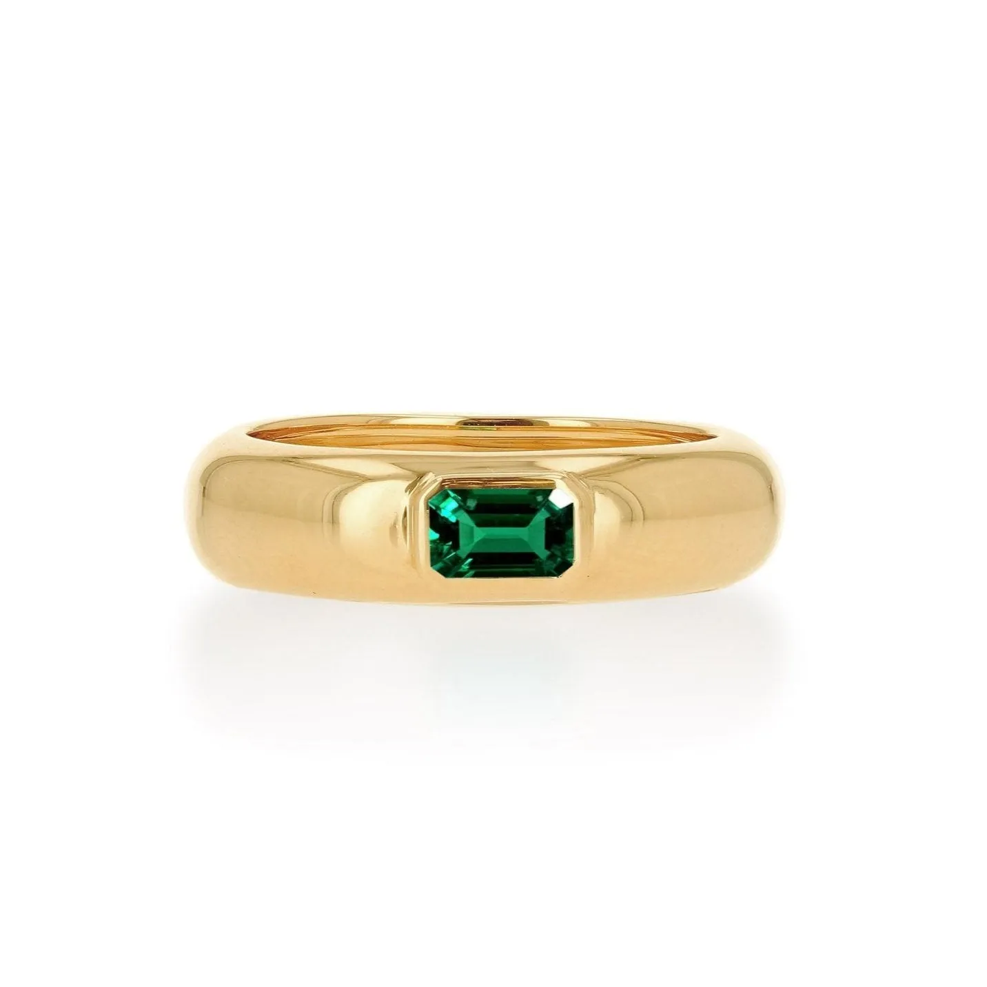 Rachel Reid Burnished Green Emerald Domed Ring