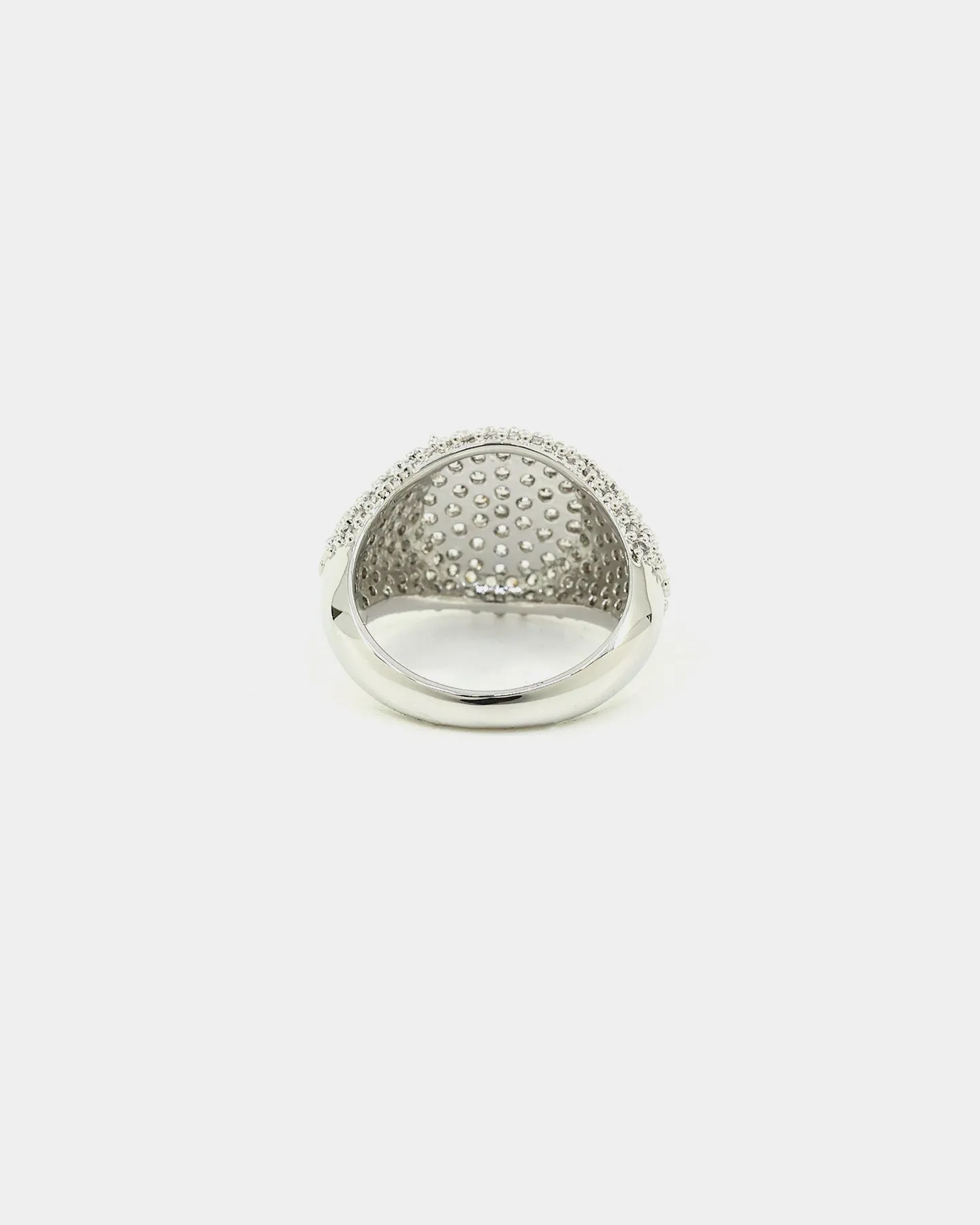 Raising Hell Women's White Ice Signet Ring Iced White Gold