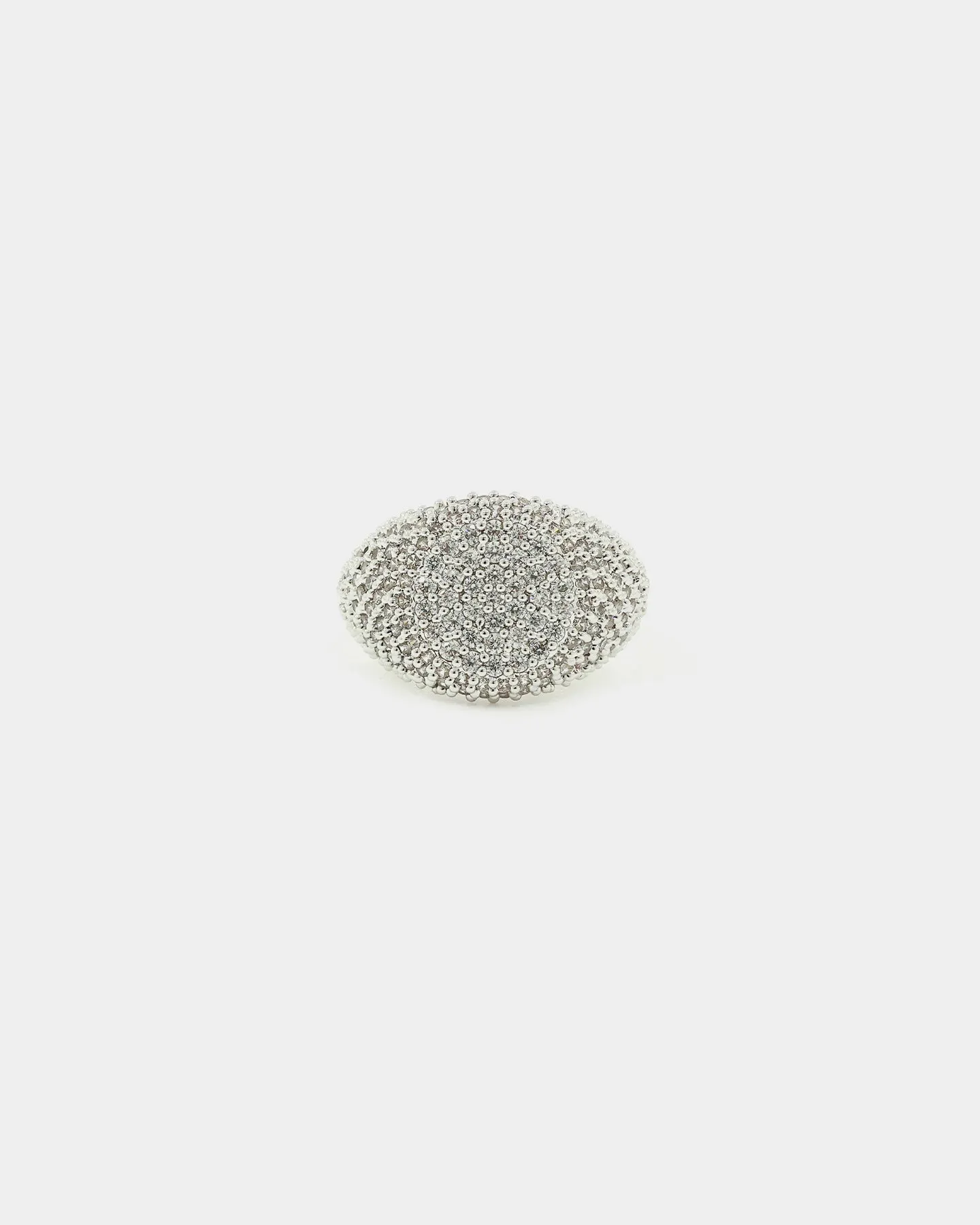 Raising Hell Women's White Ice Signet Ring Iced White Gold