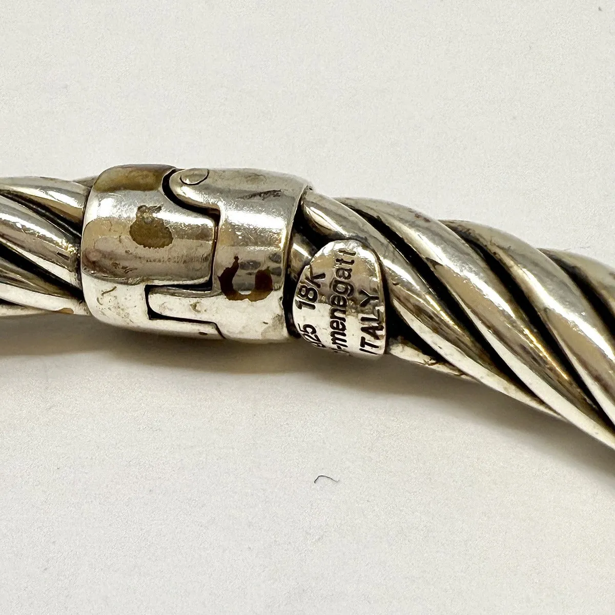 RCI Sterling Silver Hinged Bracelet with Turquoise and 18K Gold Accent
