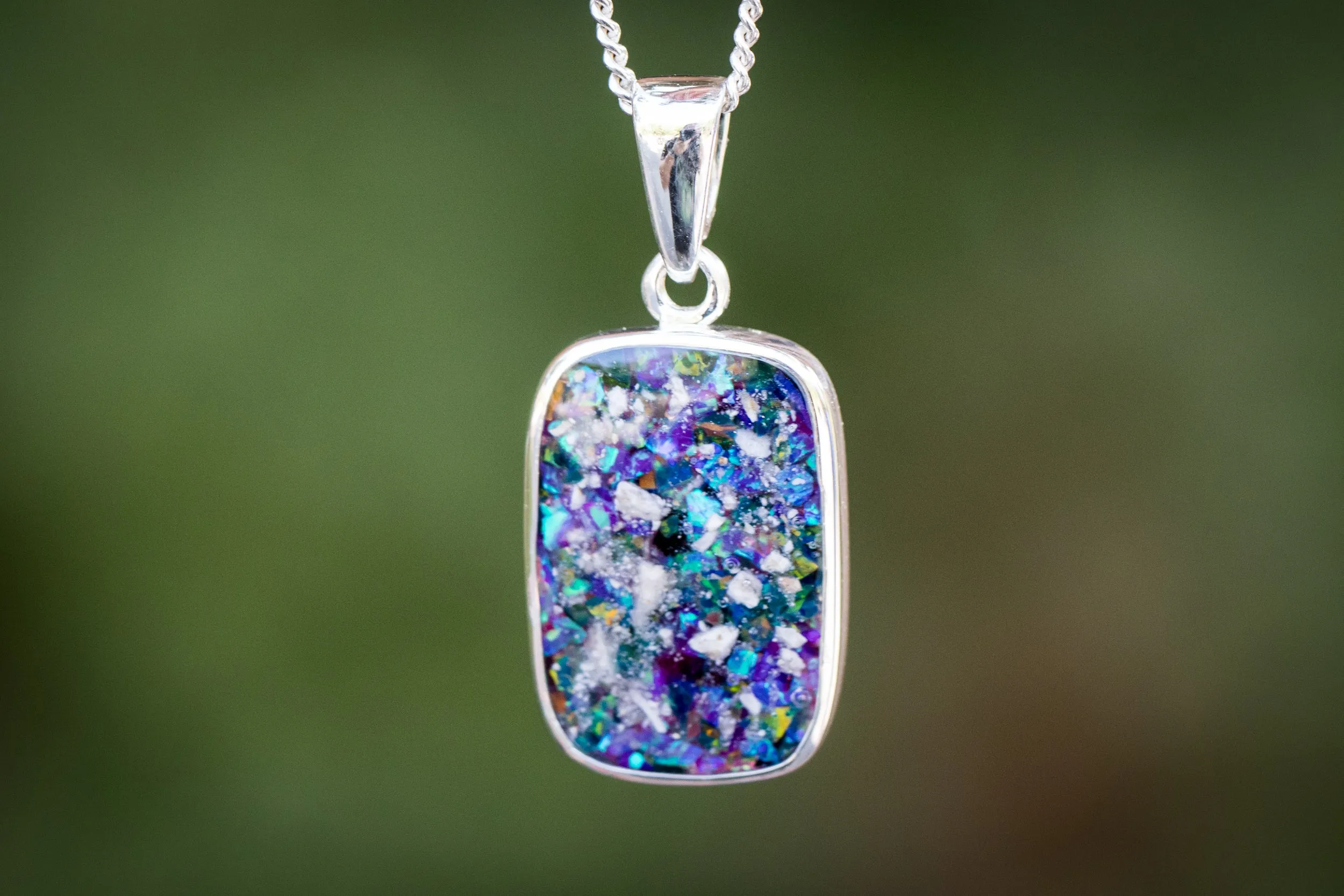 Rectangle Pendant with Ash - Engravable
