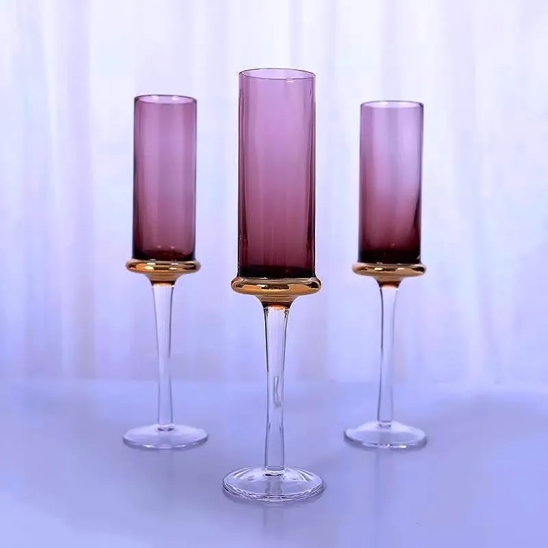 Red Champagne Glasses (Set of 4) - CLEARANCE ITEM