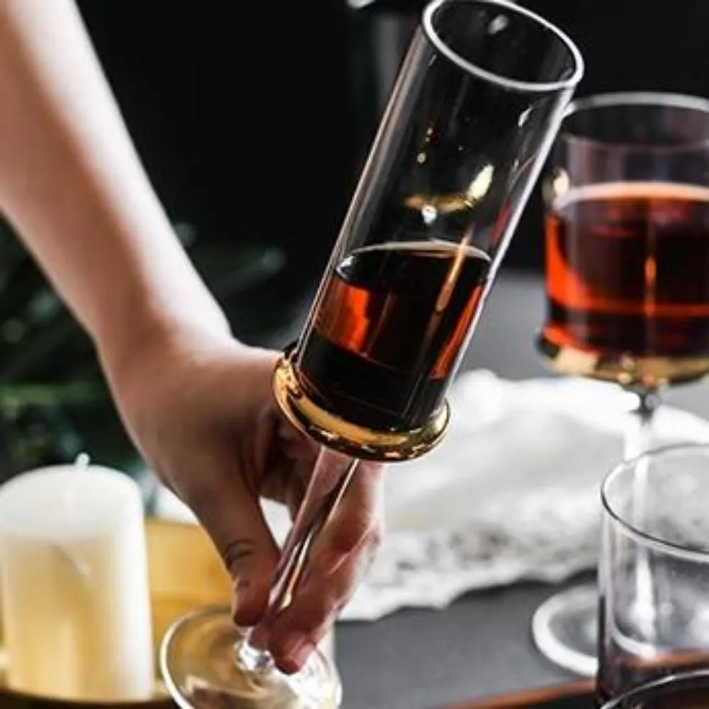 Red Champagne Glasses (Set of 4) - CLEARANCE ITEM