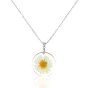 Resin Dried Flower Daisy Necklace