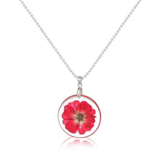 Resin Dried Flower Daisy Necklace