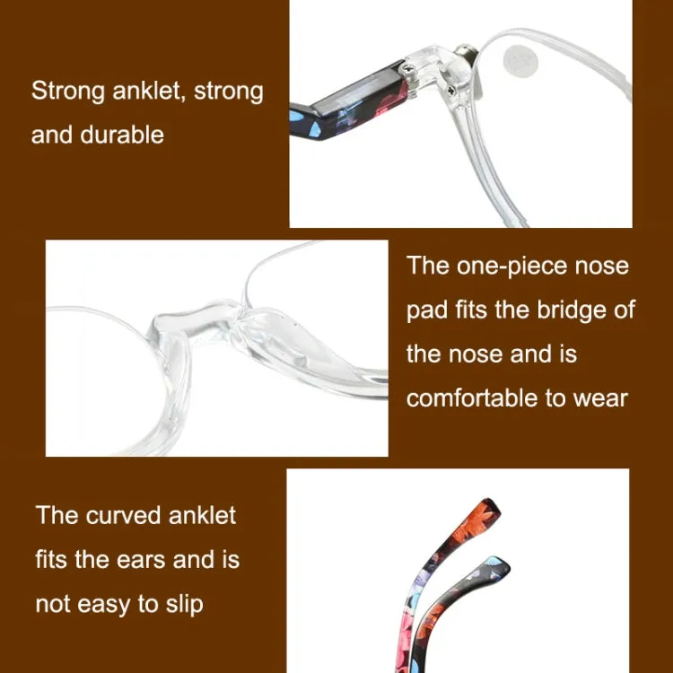 Retro Flexible Durable Portability HD Presbyopic Glasses  200(Beanflower)
