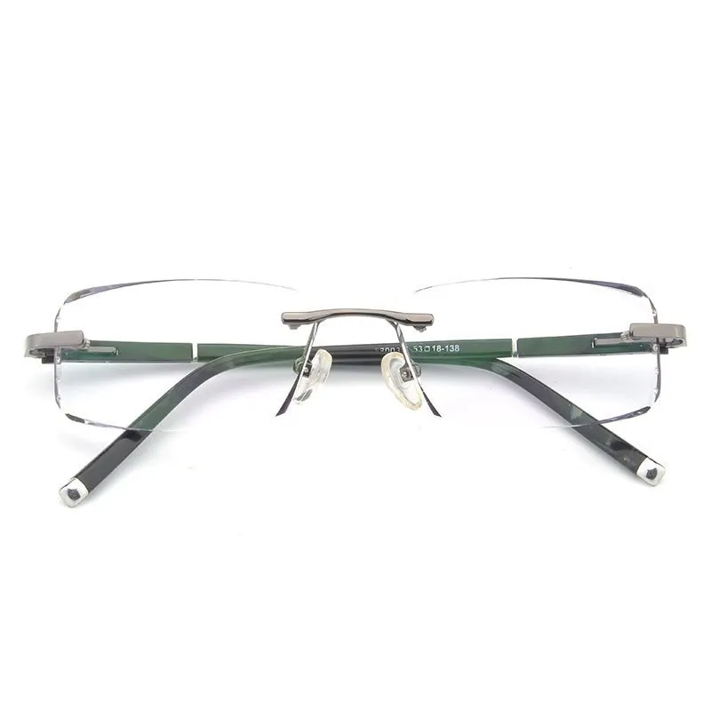 Reven Jate Men's Rimless Square Alloy Eyeglasses R58003