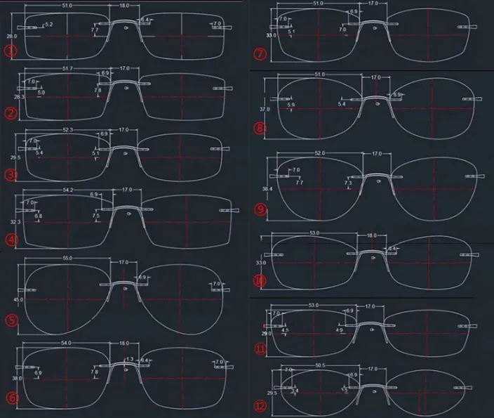 Reven Jate Men's Rimless Square Alloy Eyeglasses R58003