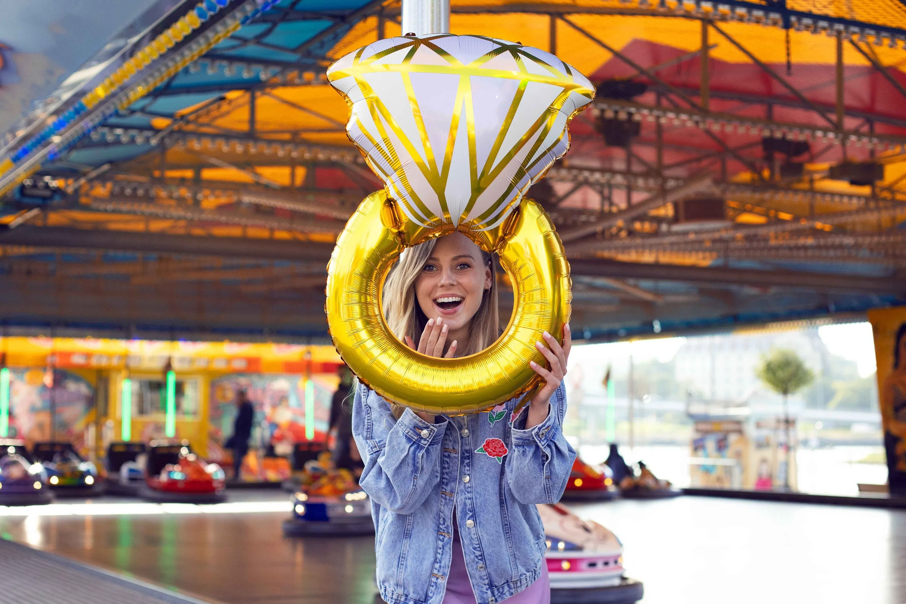 Ring Shaped Balloon, 30" Tall Diamond Engagement Ring Balloon, Perfect Touch for an Engagement Party or Bridal Shower
